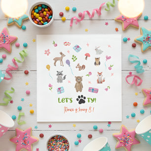 Serviette En Papier Pawty ! anniversaires de enfants d'animaux sauvage