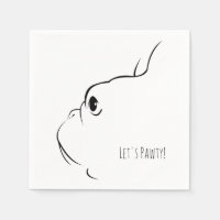 Pawty French Bulldog Silhouette Napkins