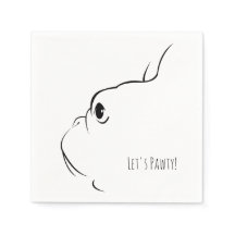 Pawty French Bulldog Silhouette Napkins