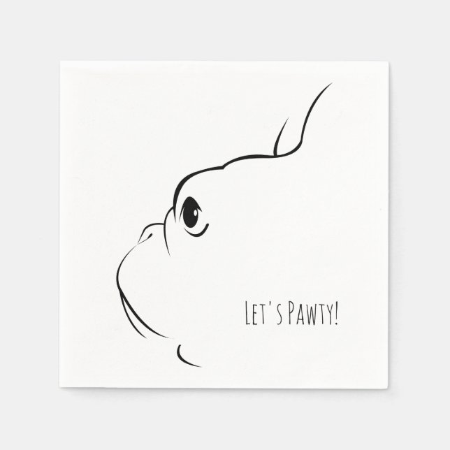 Serviette En Papier Pawty French Bulldog Silhouette Napkins (Devant)
