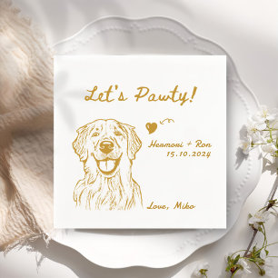 Serviette En Papier Pawty Minimalist Funny Chien Simple Mariage