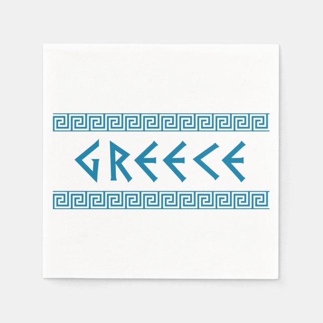 Serviette En Papier pays de la grèce nom du texte symbole grec (Devant)