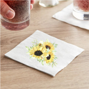 Serviette En Papier Pays Floral Eau d'été Tournesol jaune