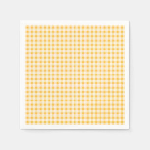 SERVIETTE EN PAPIER PAYS RUSTIQUE JAUNE EN VICHY NAPKIN