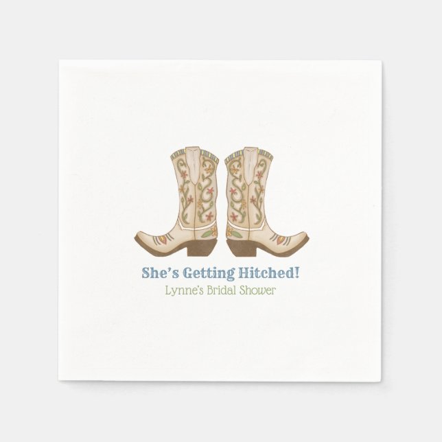Serviette En Papier Pays Western Cowgirl Fête des mariées Napkins (Devant)