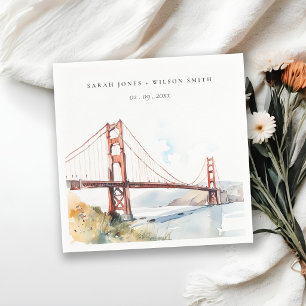 Serviette En Papier Paysage de mariage du pont Golden Gate de San Fran