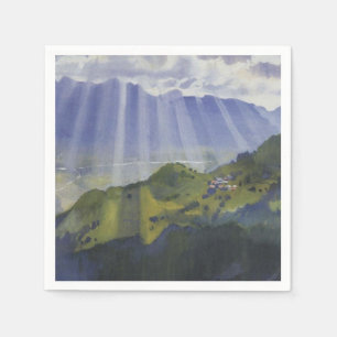 Serviette En Papier Paysage de montagne en Suisse (Serebriakova)