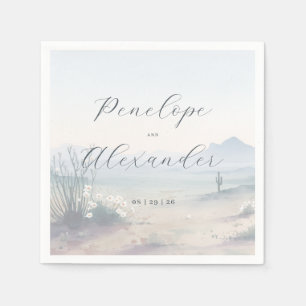Serviette En Papier Paysage Désertique Pastel Rêveur