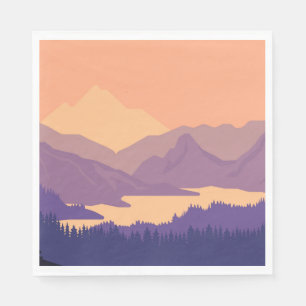 Serviette En Papier Paysage montagneux le matin