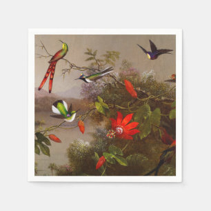 Serviette En Papier Paysage tropical avec dix colibris