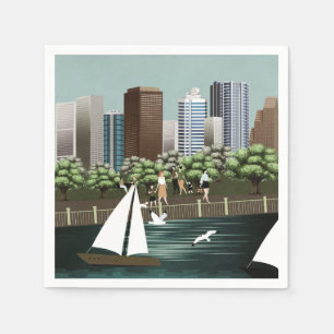 Serviette En Papier Paysage urbain