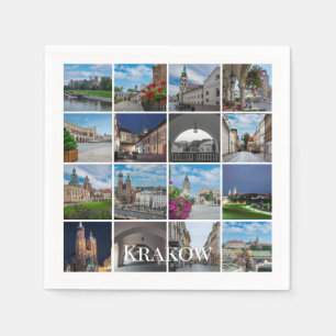 Serviette En Papier Paysages de la vieille ville de Cracovie, Pologne