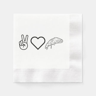 Serviette En Papier Peace Love and Pizza