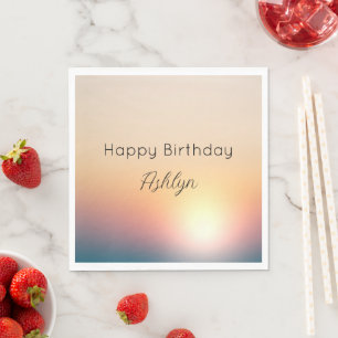 Serviette En Papier Peach Blue Purple Sunrise Anniversaire