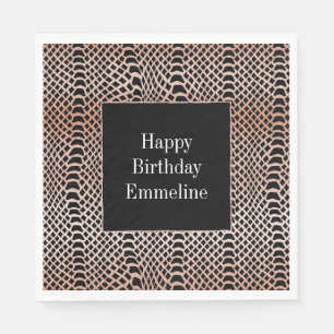 Serviette En Papier Peach Blush Black Snake Skin