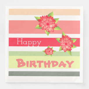 Serviette En Papier Peach Coral Lime vert et rouge