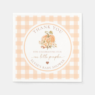 Serviette En Papier Peach En vichy Fall Fête Notre Petit Citrouille