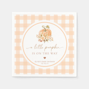 Serviette En Papier Peach En vichy Fall Un Peu Citrouille Est En Route