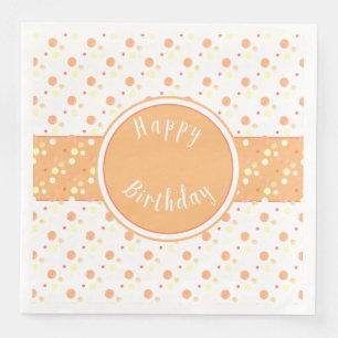 Serviette En Papier Peach et Polka Dot joyeux papier d'anniversaire se
