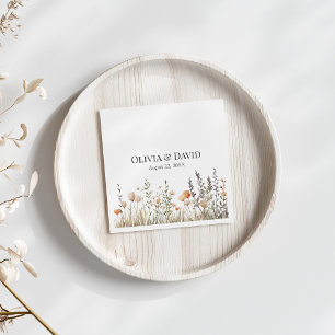 Serviette En Papier Peach Fleur sauvage Meadow Mariage Napkins