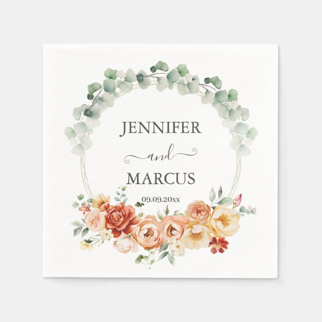 Serviette En Papier Peach Garden Romance (Devant)