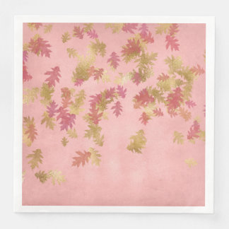 SERVIETTE EN PAPIER PEACH & GOLD FEUILLE PAPIER NAPKINS