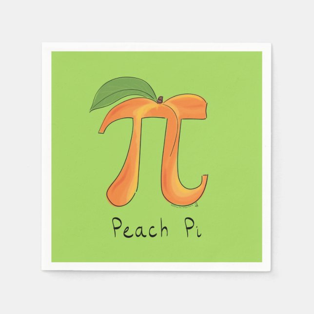 Serviette En Papier Peach Pi Cute Math Pi Jour fêtes Naples (Devant)