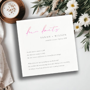 Serviette En Papier Peach Pink Script Black White Mariage Fun Fun Fun 