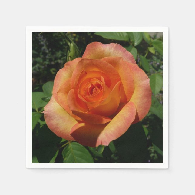 Serviette En Papier Peach Rose Orange Floral Photographie (Devant)