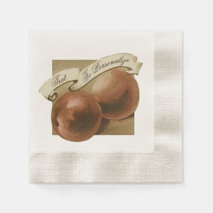 Serviette En Papier Peaches Vintages personnalisées Retro Fruit Old Sc
