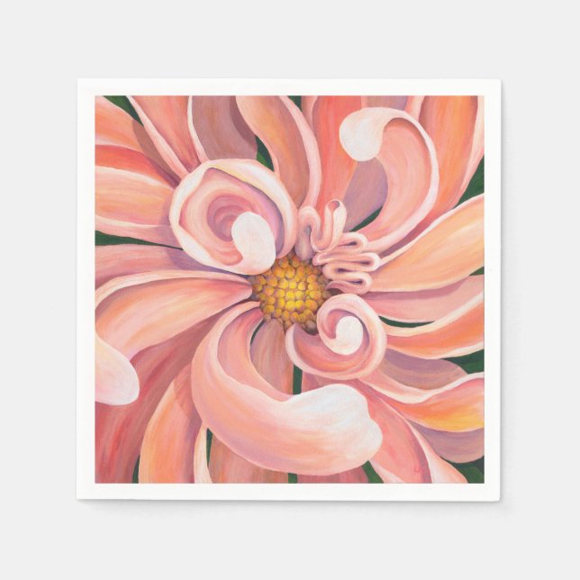 Serviette En Papier Peachy Pink Dahlia - Papier de serviettes (Devant)