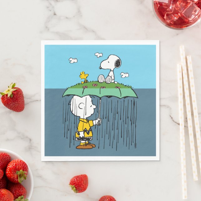 Serviette En Papier Peanuts | Jour Ensoleillé Jour Pluvieux Moitié & M (En situation)