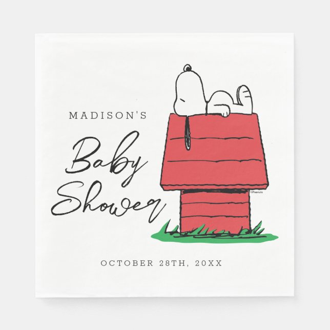 Serviette En Papier Peanuts Snoopy Dog House | BABY SHOWER (Devant)
