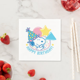Serviette En Papier PEANUTS Snoopy Joyeux Ballons d'anniversaire