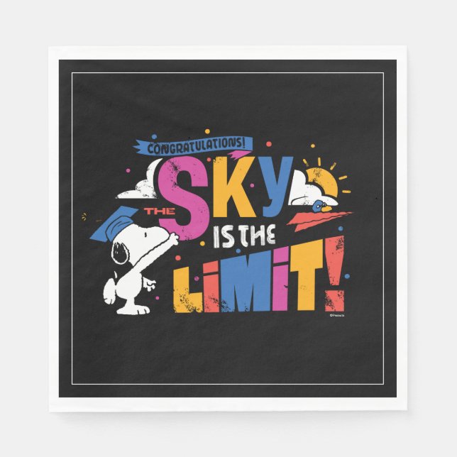 Serviette En Papier Peanuts Snoopy Sky Is The Limit Graduation (Devant)
