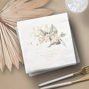 Serviette En Papier Pearl Blush Floral Elegance Mariage ID989