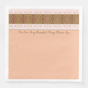 Serviette En Papier Pêche Avec Rose