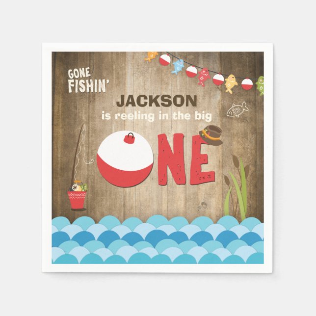 Serviette En Papier Pêche papier d'anniversaire Napkin Reeling le gran (Devant)