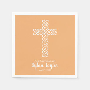 Serviette En Papier Pêche profonde croisée   Baptême Communion