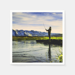 Serviette En Papier Pêcheur du lac Mountain
