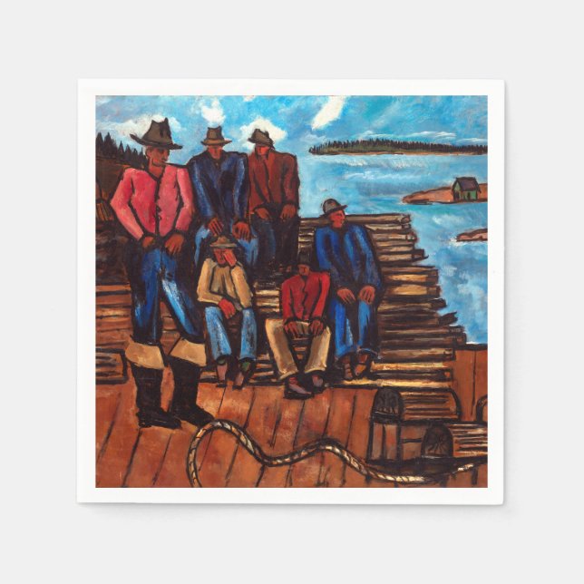 Serviette En Papier Pêcheurs de homard de Marsden Hartley (Devant)