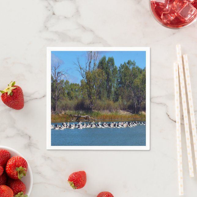 Serviette En Papier "Pêcheurs de River Murray : un rassemblement pélic (En situation)