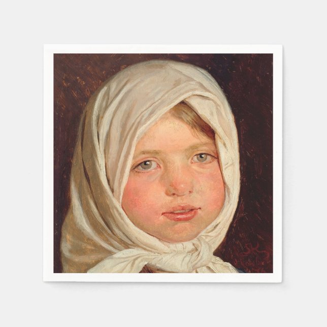 Serviette En Papier Peder Severin Kroyer - Petite fille de Hornbaek (Devant)