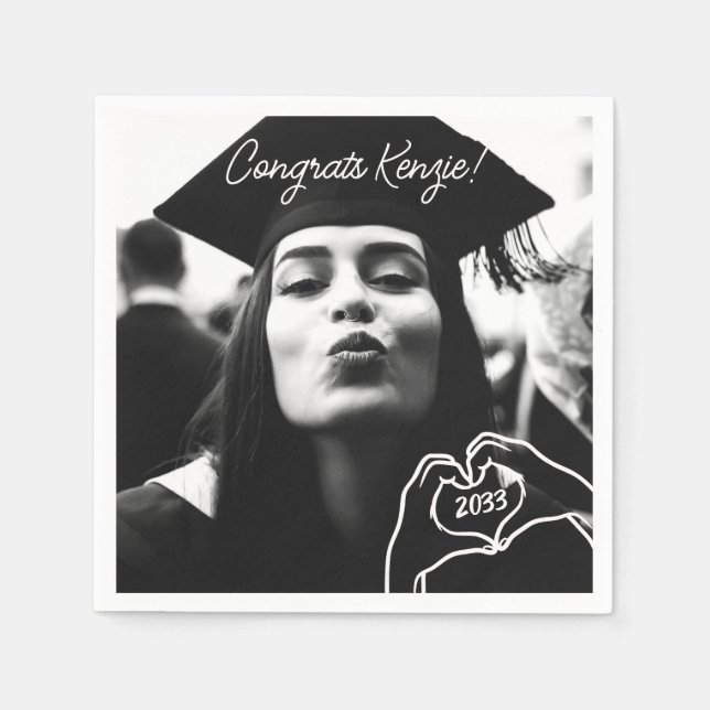 Serviette En Papier Peignoirs de graduation personnalisée Photo person (Devant)