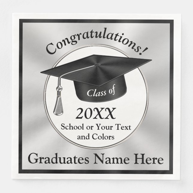 Serviette En Papier Peignoirs de graduation personnalisée Votre texte, (Devant)