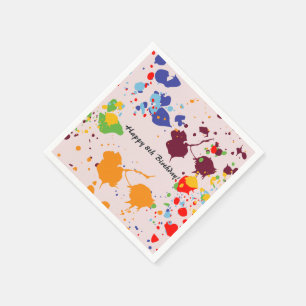 Serviette En Papier Peinture 8e anniversaire fête des éclaboussures co