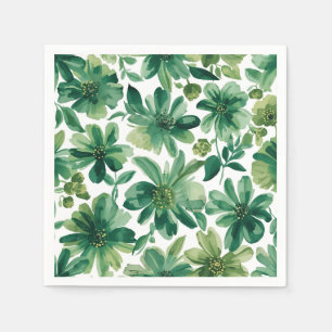 Serviette En Papier Peinture à l'aquarelle botanique florale de jardin