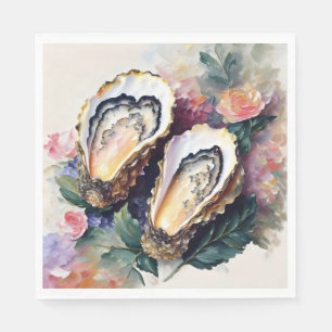 Serviette En Papier Peinture à l'huile d'huître Art botanique