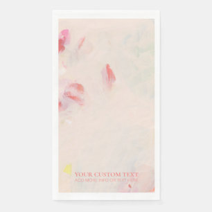 Serviette En Papier Peinture Abstraite Rose & Corail avec Texte Person