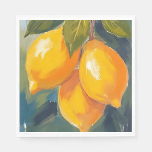 Serviette En Papier Peinture aquarelle d'arbre à citron fruit